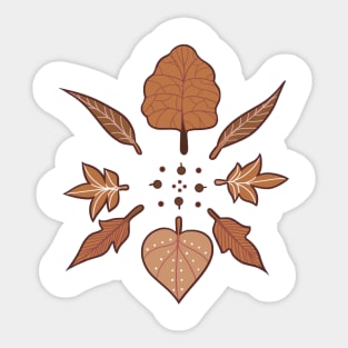 Brown leaf Sticker